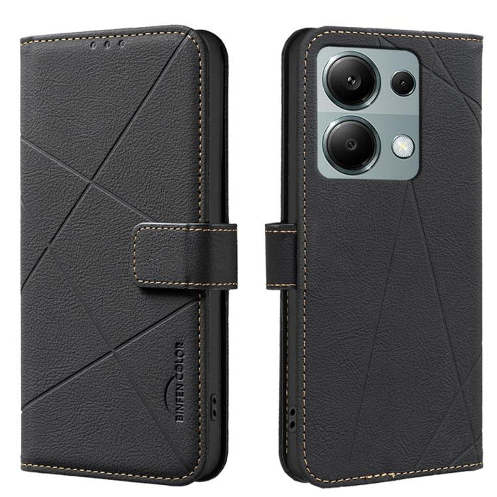Funda de cuero para teléfono con estampado geométrico y protección RFID, For Redmi Note 14 4G 16.25mm, For Redmi Note 14 Pro 5G / 14 Pro+ 5G, For Redmi A3, For Redmi Note 13 Pro 4G, For Redmi Note 13 4G, For Redmi K70E, For Redmi Note 13 5G, For Redmi ...