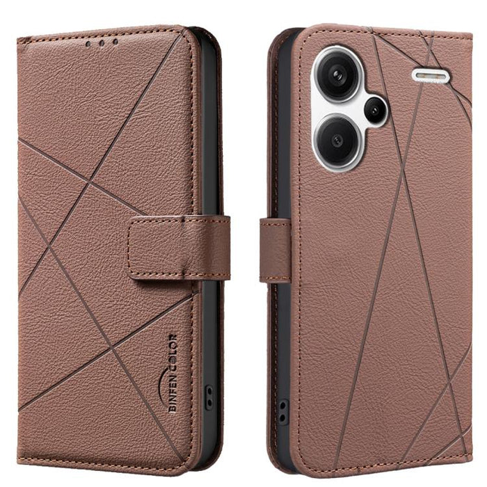 Funda de cuero para teléfono con estampado geométrico y protección RFID, For Redmi Note 14 4G 16.25mm, For Redmi Note 14 Pro 5G / 14 Pro+ 5G, For Redmi A3, For Redmi Note 13 Pro 4G, For Redmi Note 13 4G, For Redmi K70E, For Redmi Note 13 5G, For Redmi ...