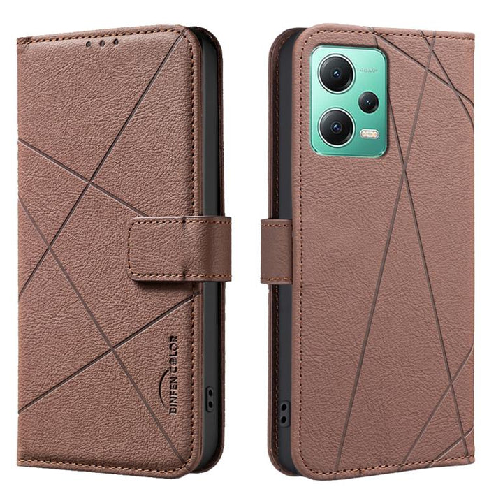 Funda de cuero para teléfono con estampado geométrico y protección RFID, For Redmi 12C, For Redmi Note 12 Pro+ Global, For Redmi Note 12 Pro 5G Global, For Redmi Note 12 5G Global, For Redmi Note 11 Pro / 11 Pro 5G Global, For Redmi 10 2022 / Note 11 4...