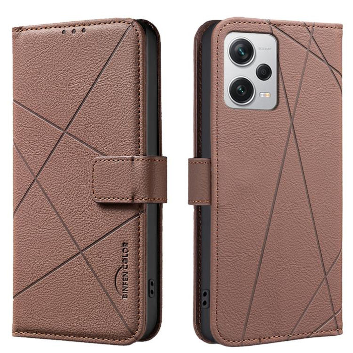 Funda de cuero para teléfono con estampado geométrico y protección RFID, For Redmi 12C, For Redmi Note 12 Pro+ Global, For Redmi Note 12 Pro 5G Global, For Redmi Note 12 5G Global, For Redmi Note 11 Pro / 11 Pro 5G Global, For Redmi 10 2022 / Note 11 4...