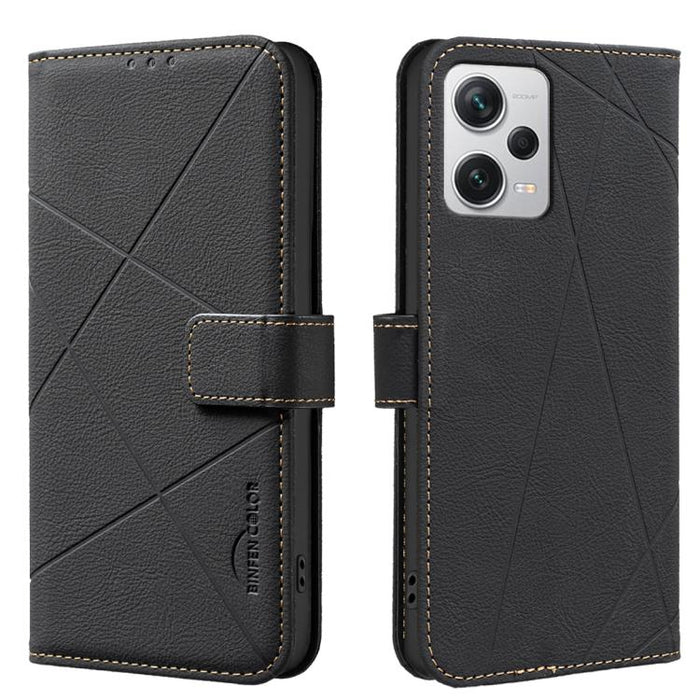 Funda de cuero para teléfono con estampado geométrico y protección RFID, For Redmi 12C, For Redmi Note 12 Pro+ Global, For Redmi Note 12 Pro 5G Global, For Redmi Note 12 5G Global, For Redmi Note 11 Pro / 11 Pro 5G Global, For Redmi 10 2022 / Note 11 4...