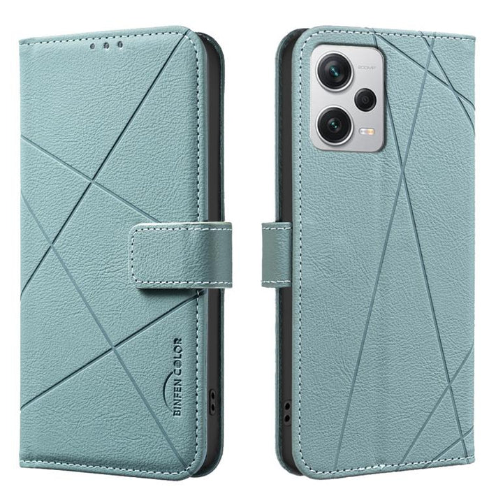 Funda de cuero para teléfono con estampado geométrico y protección RFID, For Redmi 12C, For Redmi Note 12 Pro+ Global, For Redmi Note 12 Pro 5G Global, For Redmi Note 12 5G Global, For Redmi Note 11 Pro / 11 Pro 5G Global, For Redmi 10 2022 / Note 11 4...