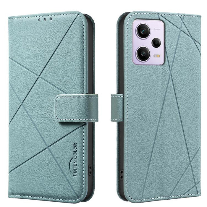 Funda de cuero para teléfono con estampado geométrico y protección RFID, For Redmi 12C, For Redmi Note 12 Pro+ Global, For Redmi Note 12 Pro 5G Global, For Redmi Note 12 5G Global, For Redmi Note 11 Pro / 11 Pro 5G Global, For Redmi 10 2022 / Note 11 4...