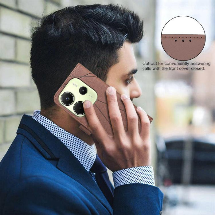 Funda de cuero para teléfono con estampado geométrico y protección RFID, For Redmi Note 14 4G 16.25mm, For Redmi Note 14 Pro 5G / 14 Pro+ 5G, For Redmi A3, For Redmi Note 13 Pro 4G, For Redmi Note 13 4G, For Redmi K70E, For Redmi Note 13 5G, For Redmi ...