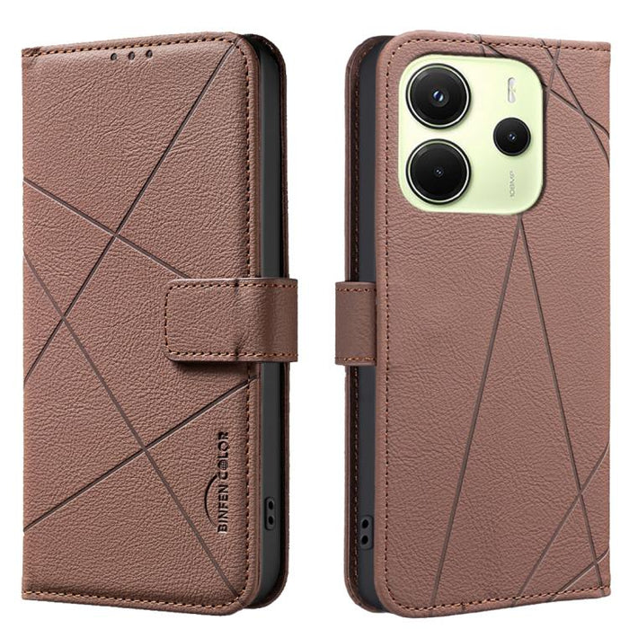 Funda de cuero para teléfono con estampado geométrico y protección RFID, For Redmi Note 14 4G 16.25mm, For Redmi Note 14 Pro 5G / 14 Pro+ 5G, For Redmi A3, For Redmi Note 13 Pro 4G, For Redmi Note 13 4G, For Redmi K70E, For Redmi Note 13 5G, For Redmi ...