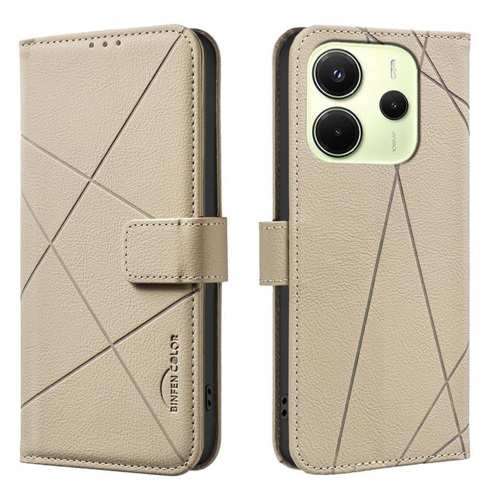 Funda de cuero para teléfono con estampado geométrico y protección RFID, For Redmi Note 14 4G 16.25mm, For Redmi Note 14 Pro 5G / 14 Pro+ 5G, For Redmi A3, For Redmi Note 13 Pro 4G, For Redmi Note 13 4G, For Redmi K70E, For Redmi Note 13 5G, For Redmi ...