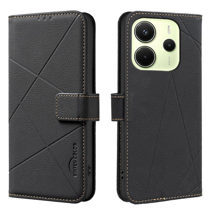 Funda de cuero para teléfono con estampado geométrico y protección RFID, For Redmi Note 14 4G 16.25mm, For Redmi Note 14 Pro 5G / 14 Pro+ 5G, For Redmi A3, For Redmi Note 13 Pro 4G, For Redmi Note 13 4G, For Redmi K70E, For Redmi Note 13 5G, For Redmi ...