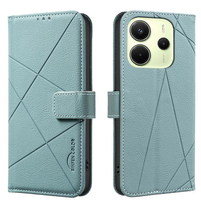 Funda de cuero para teléfono con estampado geométrico y protección RFID, For Redmi Note 14 4G 16.25mm, For Redmi Note 14 Pro 5G / 14 Pro+ 5G, For Redmi A3, For Redmi Note 13 Pro 4G, For Redmi Note 13 4G, For Redmi K70E, For Redmi Note 13 5G, For Redmi ...
