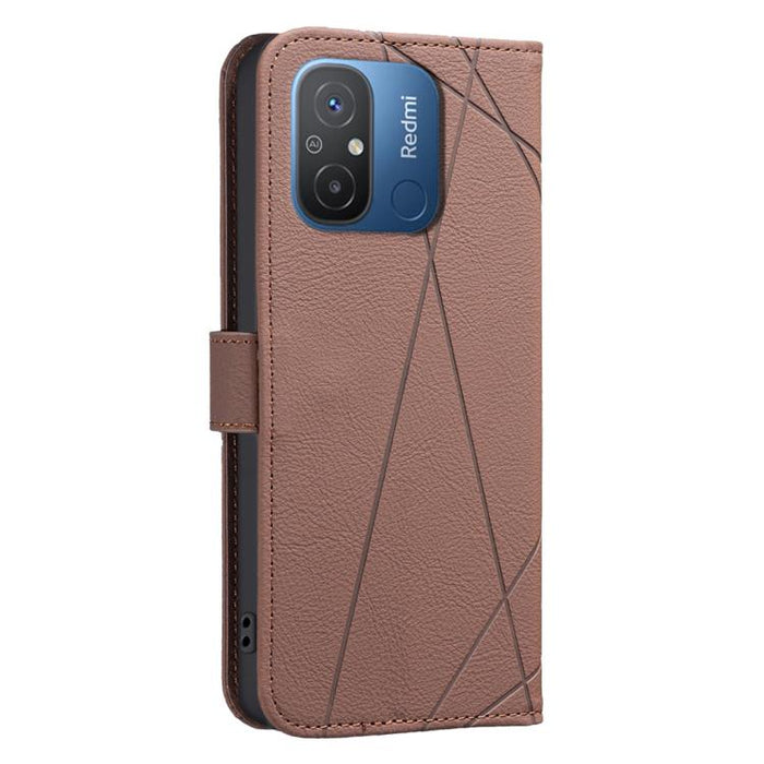 Funda de cuero para teléfono con estampado geométrico y protección RFID, For Redmi 12C, For Redmi Note 12 Pro+ Global, For Redmi Note 12 Pro 5G Global, For Redmi Note 12 5G Global, For Redmi Note 11 Pro / 11 Pro 5G Global, For Redmi 10 2022 / Note 11 4...