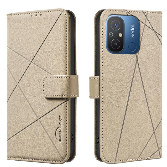 Funda de cuero para teléfono con estampado geométrico y protección RFID, For Redmi 12C, For Redmi Note 12 Pro+ Global, For Redmi Note 12 Pro 5G Global, For Redmi Note 12 5G Global, For Redmi Note 11 Pro / 11 Pro 5G Global, For Redmi 10 2022 / Note 11 4...