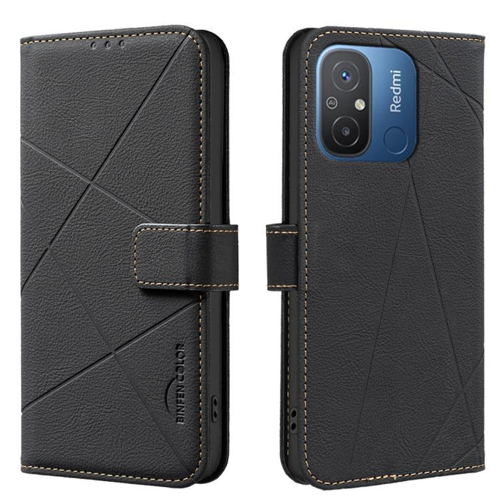 Funda de cuero para teléfono con estampado geométrico y protección RFID, For Redmi 12C, For Redmi Note 12 Pro+ Global, For Redmi Note 12 Pro 5G Global, For Redmi Note 12 5G Global, For Redmi Note 11 Pro / 11 Pro 5G Global, For Redmi 10 2022 / Note 11 4...