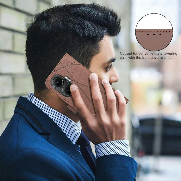 Funda de cuero para teléfono con estampado geométrico y protección RFID, For Redmi Note 14 4G 16.25mm, For Redmi Note 14 Pro 5G / 14 Pro+ 5G, For Redmi A3, For Redmi Note 13 Pro 4G, For Redmi Note 13 4G, For Redmi K70E, For Redmi Note 13 5G, For Redmi ...