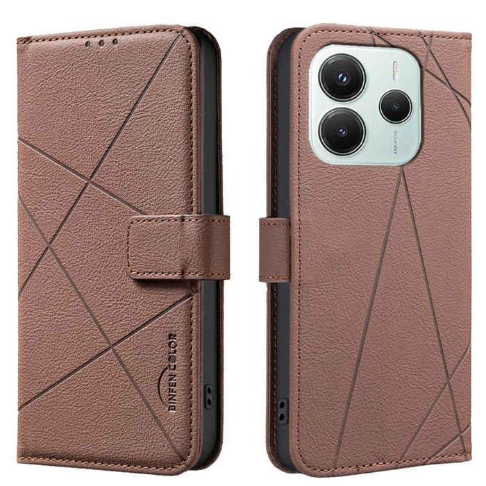 Funda de cuero para teléfono con estampado geométrico y protección RFID, For Xiaomi 17T Pro 5G, For Xiaomi 17T 5G, For Xiaomi Poco M7 4G 169mm, For Xiaomi 15T Pro 5G, For Xiaomi 15T 5G, For Xiaomi Poco F7 5G Global, For Xiaomi Poco X7 Pro              ...