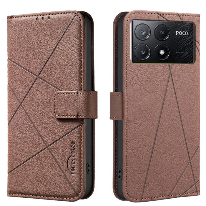 Funda de cuero para teléfono con estampado geométrico y protección RFID, For Xiaomi 17T Pro 5G, For Xiaomi 17T 5G, For Xiaomi Poco M7 4G 169mm, For Xiaomi 15T Pro 5G, For Xiaomi 15T 5G, For Xiaomi Poco F7 5G Global, For Xiaomi Poco X7 Pro              ...