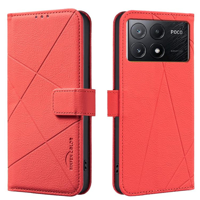 Funda de cuero para teléfono con estampado geométrico y protección RFID, For Xiaomi 17T Pro 5G, For Xiaomi 17T 5G, For Xiaomi Poco M7 4G 169mm, For Xiaomi 15T Pro 5G, For Xiaomi 15T 5G, For Xiaomi Poco F7 5G Global, For Xiaomi Poco X7 Pro              ...