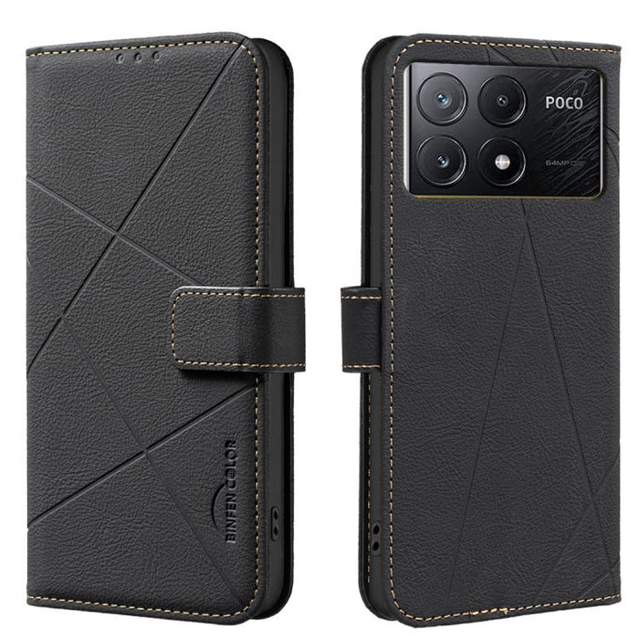 Funda de cuero para teléfono con estampado geométrico y protección RFID, For Xiaomi 17T Pro 5G, For Xiaomi 17T 5G, For Xiaomi Poco M7 4G 169mm, For Xiaomi 15T Pro 5G, For Xiaomi 15T 5G, For Xiaomi Poco F7 5G Global, For Xiaomi Poco X7 Pro              ...