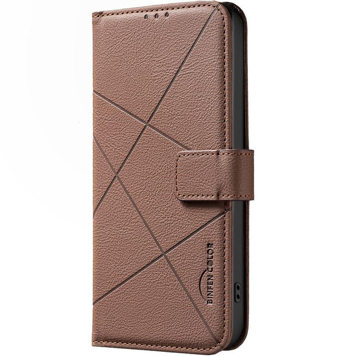 Funda de cuero para teléfono con estampado geométrico y protección RFID, For Xiaomi 17T Pro 5G, For Xiaomi 17T 5G, For Xiaomi Poco M7 4G 169mm, For Xiaomi 15T Pro 5G, For Xiaomi 15T 5G, For Xiaomi Poco F7 5G Global, For Xiaomi Poco X7 Pro              ...