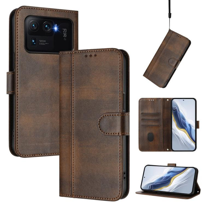 Funda de teléfono de cuero retro con hebilla para empalme de cables, For Xiaomi Mi 11 Ultra, For Xiaomi Mi 11 Pro, For Xiaomi Mi 11