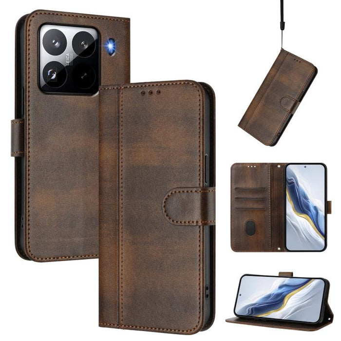 Funda de teléfono de cuero retro con hebilla para empalme de cables, For Xiaomi 15S Pro 5G, For Xiaomi Poco F7 Ultra 5G / Redmi K80 Pro, For Xiaomi Poco F7 Pro 5G / Redmi K80, For Xiaomi Poco X7 5G / Redmi Note 14 Pro 5G, For Xiaomi 15 Ultra           ...