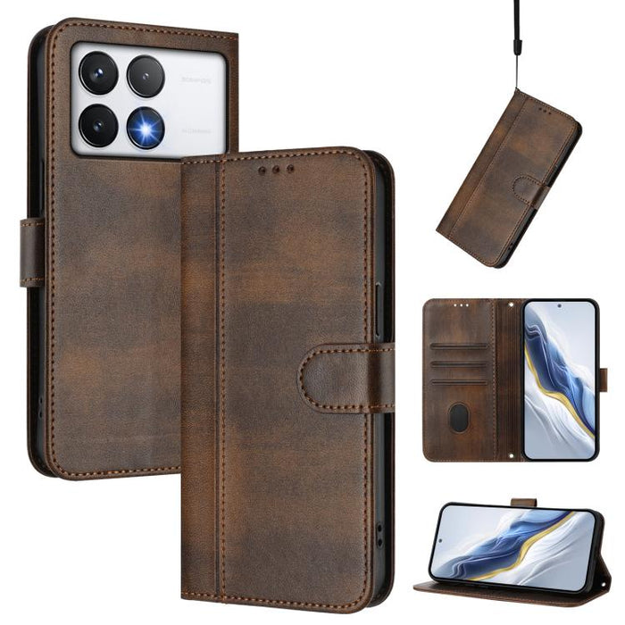 Funda de teléfono de cuero retro con hebilla para empalme de cables, For Xiaomi Poco F6 Pro 5G, For Xiaomi Poco X6 Neo 5G, For Xiaomi Poco X6 Pro 5G, For Xiaomi 14 Ultra 5G, For Xiaomi 14 Pro 5G, For Xiaomi 14 5G, For Xiaomi 13T Pro 5G / 13T 5G        ...