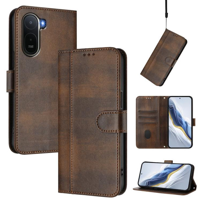 Funda de teléfono de cuero retro con hebilla para empalme de cables, For Redmi A7 Pro 171mm / Poco C85x 5G, For Redmi 15a 5G, For Redmi Turbo 5 Max 5G / Poco X8 Pro Max 5G, For Redmi Turbo 5 5G Global / Poco X8 Pro 5G                                   ...