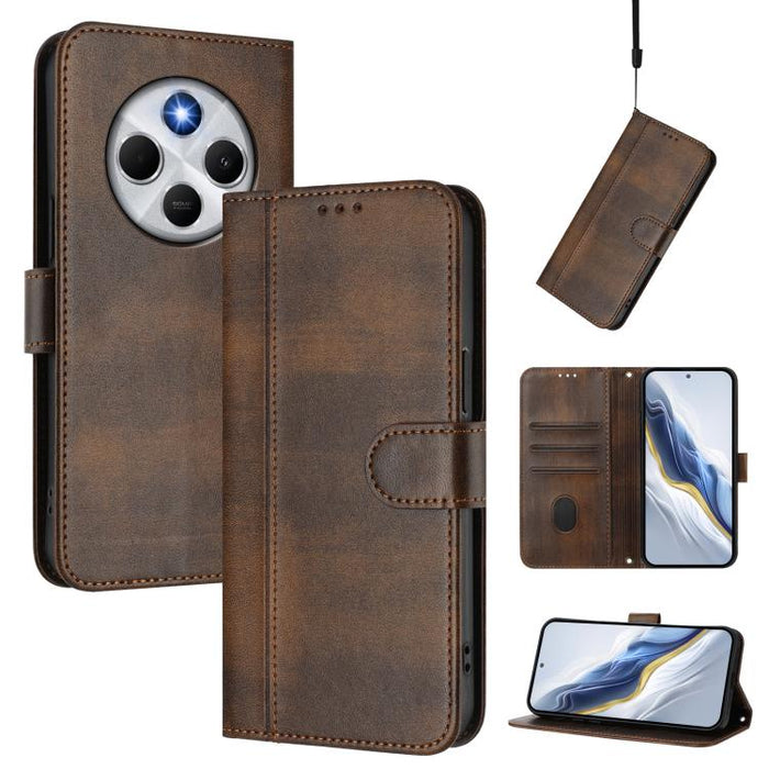 Funda de teléfono de cuero retro con hebilla para empalme de cables, For Redmi 13x 4G / Xiaomi Poco M6 Plus, For Redmi A5 4G 171.7mm / Xiaomi Poco C71, For Redmi Note 14 4G 164.84mm, For Redmi Note 14 Pro 5G India / Note 14 Pro+                        ...