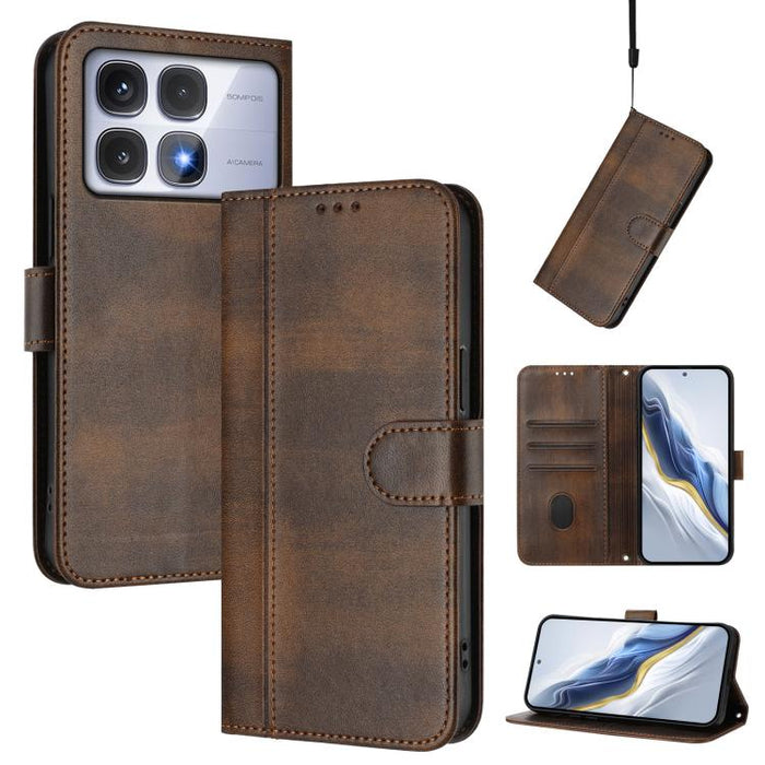 Funda de teléfono de cuero retro con hebilla para empalme de cables, For Redmi 13x 4G / Xiaomi Poco M6 Plus, For Redmi A5 4G 171.7mm / Xiaomi Poco C71, For Redmi Note 14 4G 164.84mm, For Redmi Note 14 Pro 5G India / Note 14 Pro+                        ...