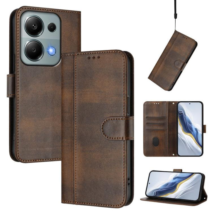 Funda de teléfono de cuero retro con hebilla para empalme de cables, For Redmi 13x 4G / Xiaomi Poco M6 Plus, For Redmi A5 4G 171.7mm / Xiaomi Poco C71, For Redmi Note 14 4G 164.84mm, For Redmi Note 14 Pro 5G India / Note 14 Pro+                        ...