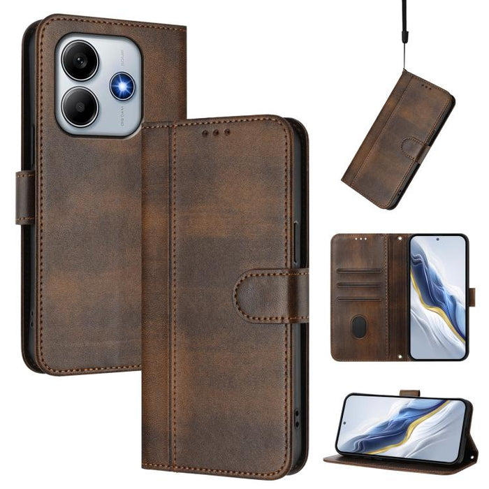 Funda de teléfono de cuero retro con hebilla para empalme de cables, For Redmi 13x 4G / Xiaomi Poco M6 Plus, For Redmi A5 4G 171.7mm / Xiaomi Poco C71, For Redmi Note 14 4G 164.84mm, For Redmi Note 14 Pro 5G India / Note 14 Pro+                        ...