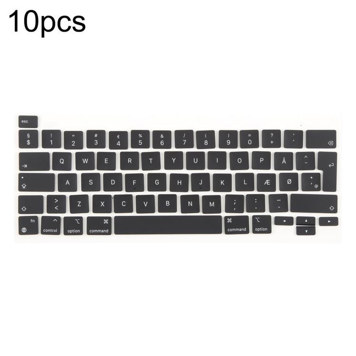For MacBook A2251 A2289 A2238 A2338 10pcs UK Big Enter Version Keycaps, Sweden, Denmark, Italy, Arabic, German, Russian, Hungary, French, Norway, Spain, Portugal, English