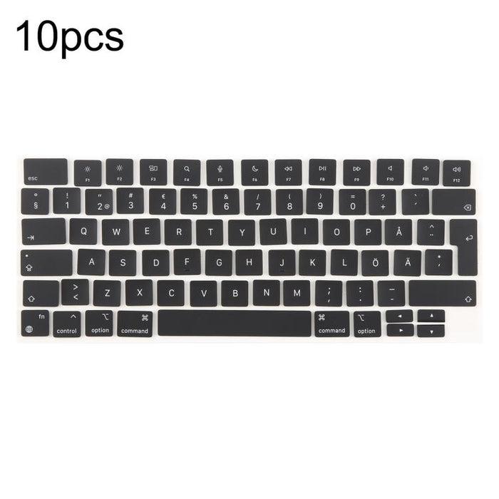 For MacBook A2681 A2941 A3113  A3114 10pcs UK Big Enter Version Keycaps, Arabic, French, Italy, German, Denmark, Sweden, Hungary, Spain, Norway, Russian, Portugal
