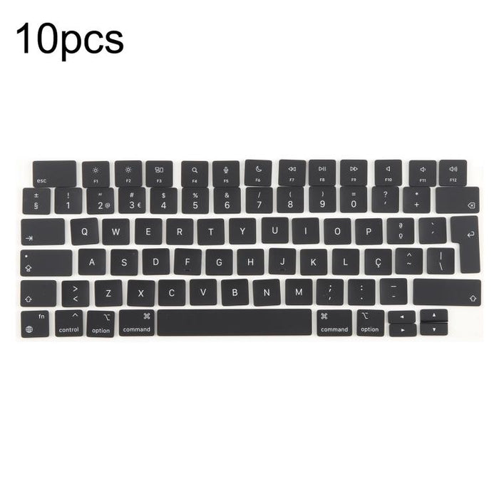 For MacBook A2681 A2941 A3113  A3114 10pcs UK Big Enter Version Keycaps, Arabic, French, Italy, German, Denmark, Sweden, Hungary, Spain, Norway, Russian, Portugal