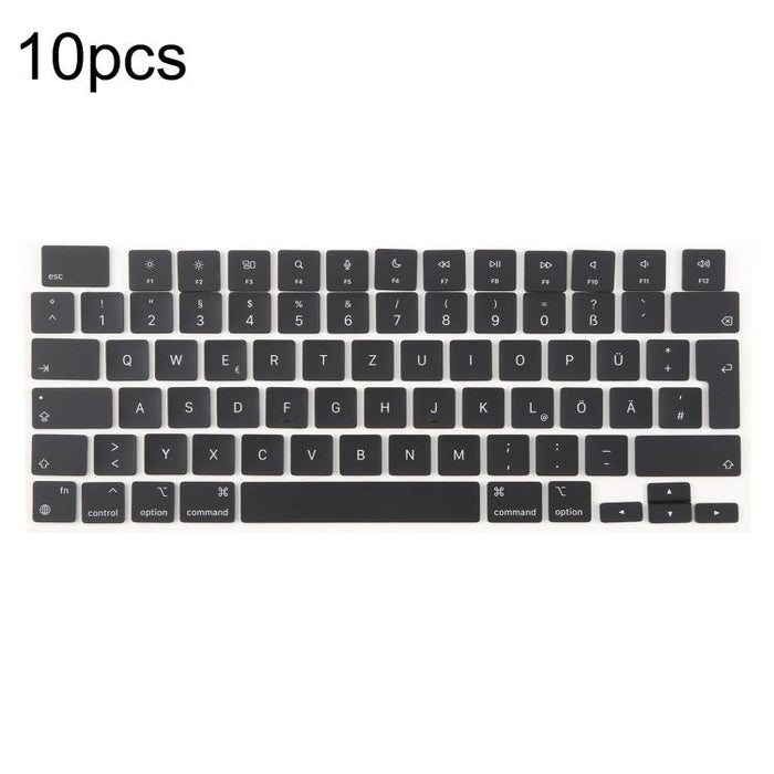 For MacBook A2442 A2485 A2779 A2780 A2991 A2992 A2918 10pcs UK Big Enter Version Keycaps, Arabic, French, Italy, German, Denmark, Sweden, Hungary, Spain, Norway, Russian, Portugal