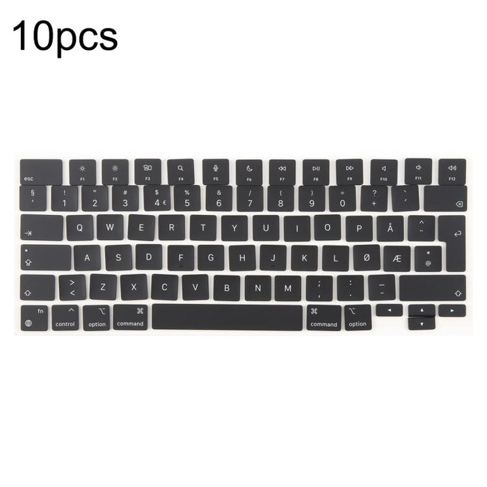 For MacBook A2442 A2485 A2779 A2780 A2991 A2992 A2918 10pcs UK Big Enter Version Keycaps, Arabic, French, Italy, German, Denmark, Sweden, Hungary, Spain, Norway, Russian, Portugal