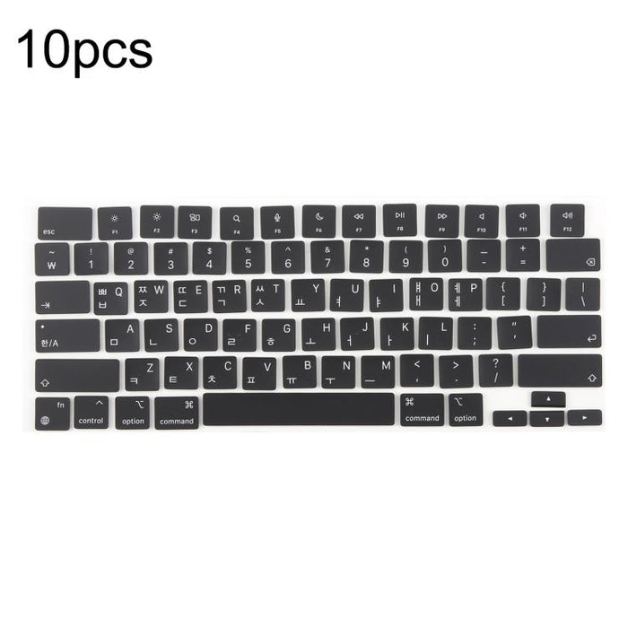 For MacBook A2442 A2485 A2779 A2780 A2991 A2992 A2918 10pcs US Small Enter Version Keycaps, Russian, Korean
