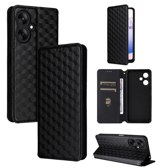 Funda de cuero plegable con textura de cuadrícula cúbica para teléfono, For Redmi Note 13 Pro 5G, For Redmi K70 / K70 Pro, For Redmi 12 4G, For Redmi Note 12S 4G Global, For Redmi Note 12 4G Global, For Redmi Note 12 Turbo 5G                           ...