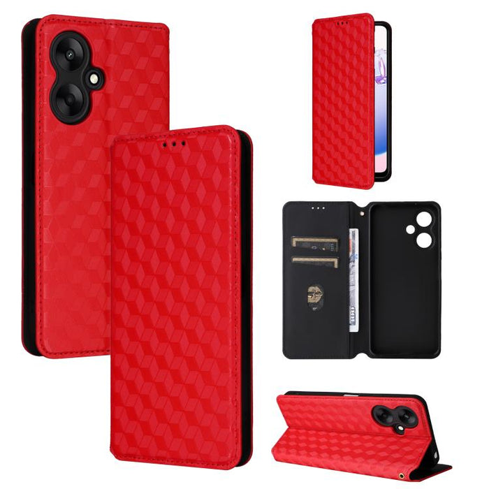 Funda de cuero plegable con textura de cuadrícula cúbica para teléfono, For Redmi Note 13 Pro 5G, For Redmi K70 / K70 Pro, For Redmi 12 4G, For Redmi Note 12S 4G Global, For Redmi Note 12 4G Global, For Redmi Note 12 Turbo 5G                           ...