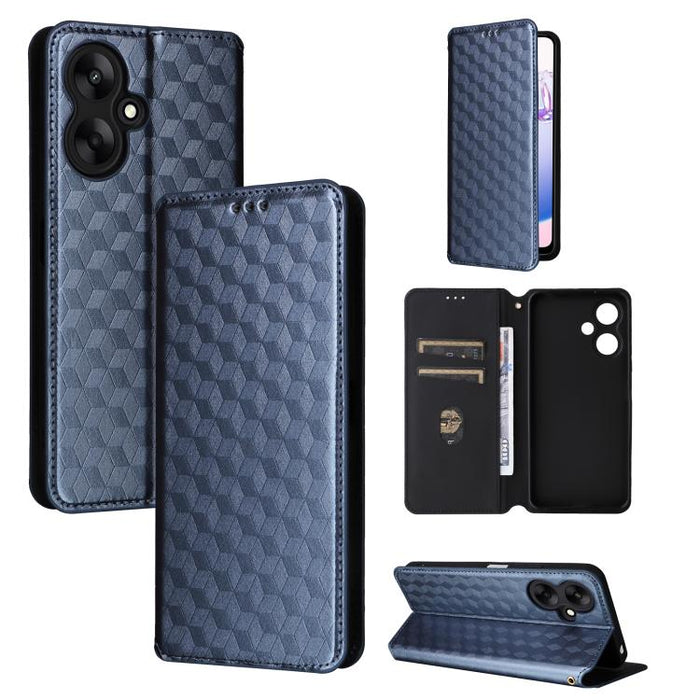Funda de cuero plegable con textura de cuadrícula cúbica para teléfono, For Redmi Note 13 Pro 5G, For Redmi K70 / K70 Pro, For Redmi 12 4G, For Redmi Note 12S 4G Global, For Redmi Note 12 4G Global, For Redmi Note 12 Turbo 5G                           ...