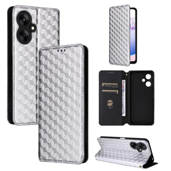 Funda de cuero plegable con textura de cuadrícula cúbica para teléfono, For Redmi Note 13 Pro 5G, For Redmi K70 / K70 Pro, For Redmi 12 4G, For Redmi Note 12S 4G Global, For Redmi Note 12 4G Global, For Redmi Note 12 Turbo 5G                           ...