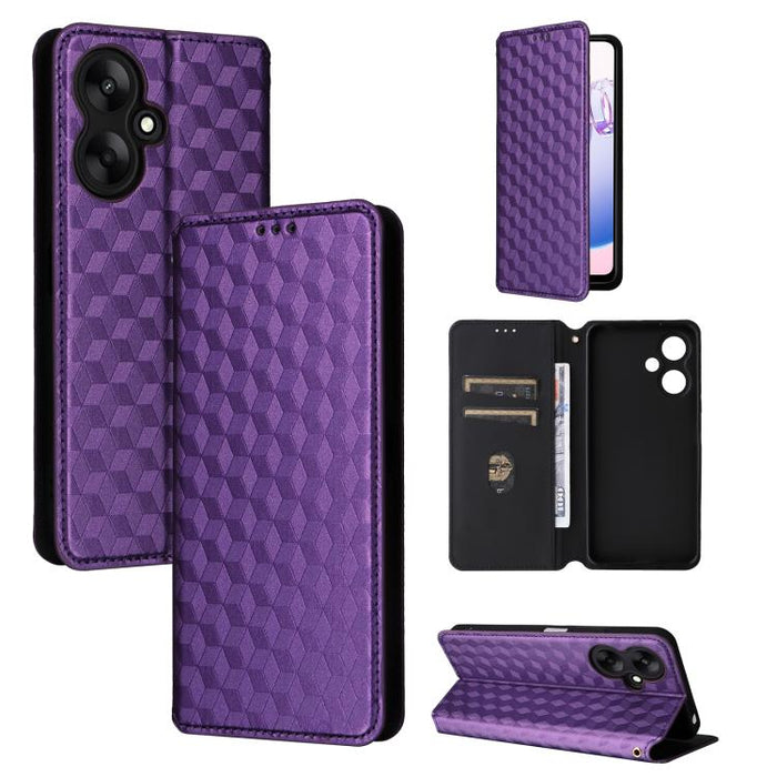 Funda de cuero plegable con textura de cuadrícula cúbica para teléfono, For Redmi Note 13 Pro 5G, For Redmi K70 / K70 Pro, For Redmi 12 4G, For Redmi Note 12S 4G Global, For Redmi Note 12 4G Global, For Redmi Note 12 Turbo 5G                           ...