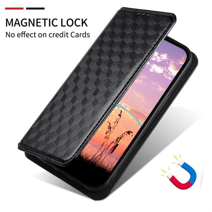 Funda de cuero plegable con textura de cuadrícula cúbica para teléfono, For Redmi A7 Pro 171mm / Poco C85x 5G, For Redmi 15a 5G, For Redmi Turbo 5 Max / Poco X8 Pro Max, For Redmi Turbo 5 5G / Poco X8 Pro 5G                                             ...