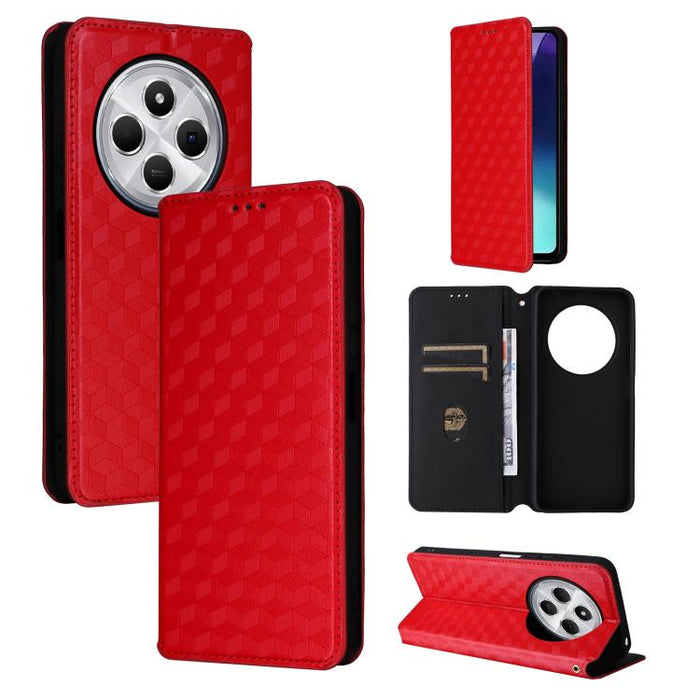 Funda de cuero plegable con textura de cuadrícula cúbica para teléfono, For Redmi A7 Pro 171mm / Poco C85x 5G, For Redmi 15a 5G, For Redmi Turbo 5 Max / Poco X8 Pro Max, For Redmi Turbo 5 5G / Poco X8 Pro 5G                                             ...