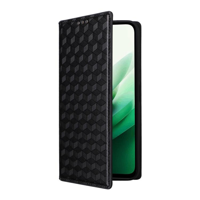 Funda de cuero plegable con textura de cuadrícula cúbica para teléfono, For Redmi K80 / K80 Pro, For Redmi Note 14 Pro 4G Global, For Redmi Note 14 4G 163.25mm, For Redmi Note 14 Pro+ 5G, For Redmi 14C 4G, For Redmi K70 Ultra                           ...
