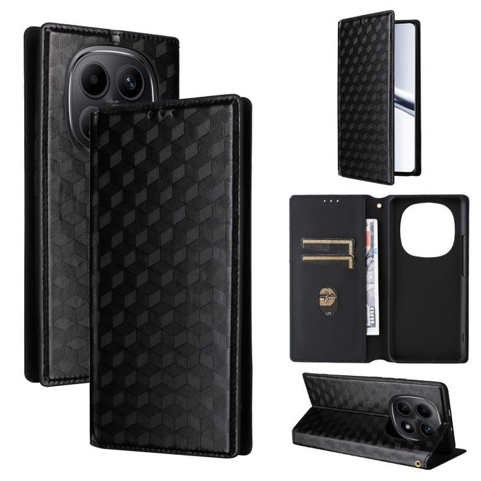 Funda de cuero plegable con textura de cuadrícula cúbica para teléfono, For Redmi A7 Pro 171mm / Poco C85x 5G, For Redmi 15a 5G, For Redmi Turbo 5 Max / Poco X8 Pro Max, For Redmi Turbo 5 5G / Poco X8 Pro 5G                                             ...