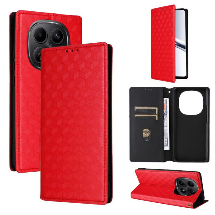 Funda de cuero plegable con textura de cuadrícula cúbica para teléfono, For Redmi A7 Pro 171mm / Poco C85x 5G, For Redmi 15a 5G, For Redmi Turbo 5 Max / Poco X8 Pro Max, For Redmi Turbo 5 5G / Poco X8 Pro 5G                                             ...