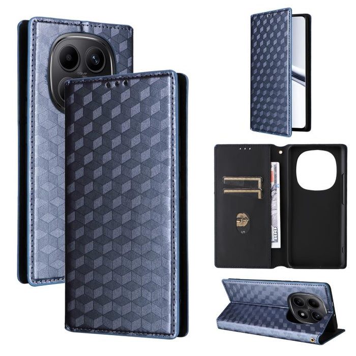 Funda de cuero plegable con textura de cuadrícula cúbica para teléfono, For Redmi A7 Pro 171mm / Poco C85x 5G, For Redmi 15a 5G, For Redmi Turbo 5 Max / Poco X8 Pro Max, For Redmi Turbo 5 5G / Poco X8 Pro 5G                                             ...