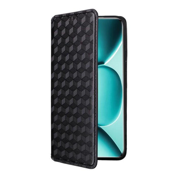 Funda de cuero plegable con textura de cuadrícula cúbica para teléfono, For Redmi K80 / K80 Pro, For Redmi Note 14 Pro 4G Global, For Redmi Note 14 4G 163.25mm, For Redmi Note 14 Pro+ 5G, For Redmi 14C 4G, For Redmi K70 Ultra                           ...