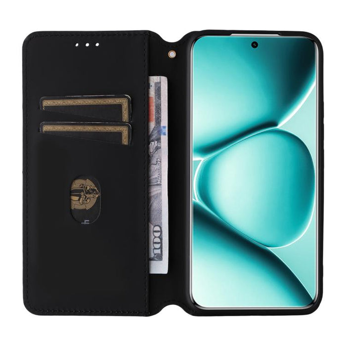 Funda de cuero plegable con textura de cuadrícula cúbica para teléfono, For Redmi K80 / K80 Pro, For Redmi Note 14 Pro 4G Global, For Redmi Note 14 4G 163.25mm, For Redmi Note 14 Pro+ 5G, For Redmi 14C 4G, For Redmi K70 Ultra                           ...