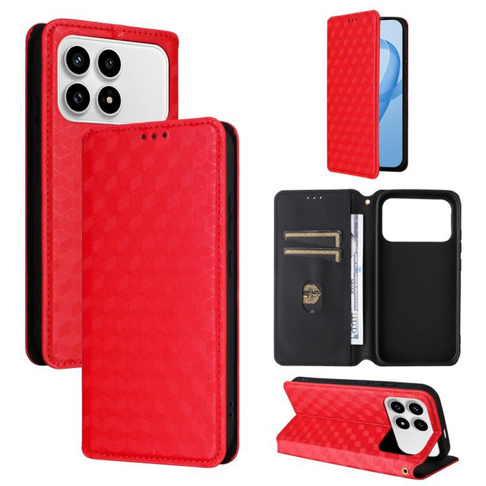 Funda de cuero plegable con textura de cuadrícula cúbica para teléfono, For Redmi A7 Pro 171mm / Poco C85x 5G, For Redmi 15a 5G, For Redmi Turbo 5 Max / Poco X8 Pro Max, For Redmi Turbo 5 5G / Poco X8 Pro 5G                                             ...