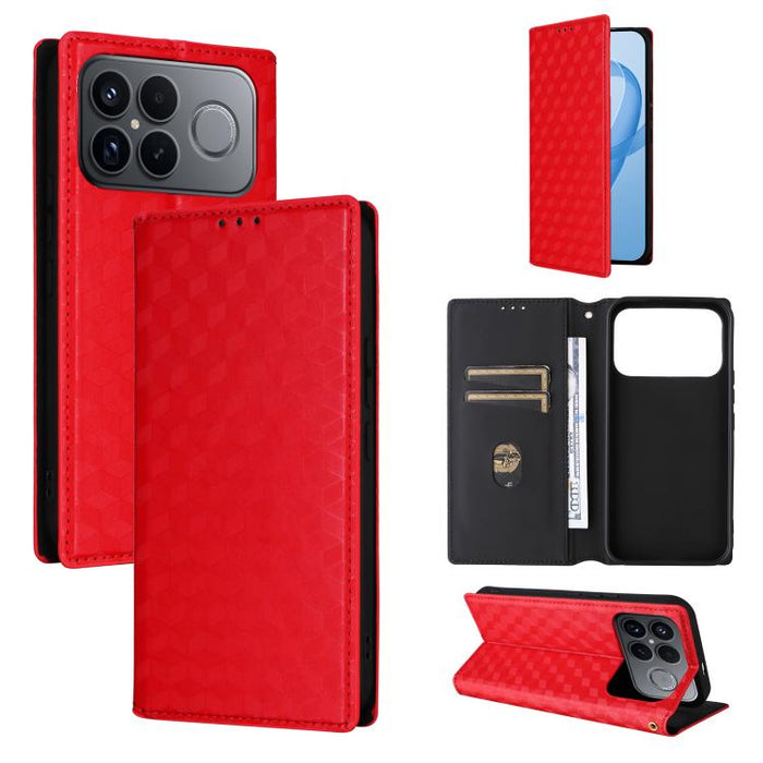 Funda de cuero plegable con textura de cuadrícula cúbica para teléfono, For Redmi A7 Pro 171mm / Poco C85x 5G, For Redmi 15a 5G, For Redmi Turbo 5 Max / Poco X8 Pro Max, For Redmi Turbo 5 5G / Poco X8 Pro 5G                                             ...